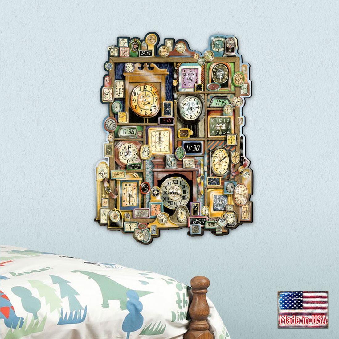 Arte de pared caprichoso "Dictando la hora" de Laura Seeley - Decoración infantil Love Family - 8513014-LS