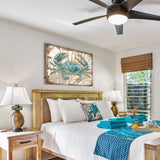 Arte de pared costero de madera con cangrejo Tangerang de Nature Wonders - Decoración costera de vida marina - 95224-2B