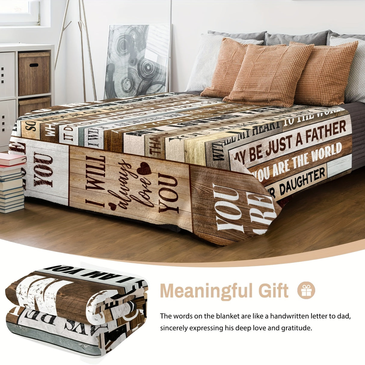 1 manta de regalo para papá de parte de su hija, regalo de cumpleaños para el Día del Padre, manta suave y acogedora para aire acondicionado, ideal para cama, sofá, oficina y hogar.