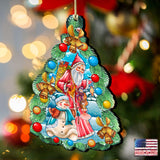 Christmas Arrival Wooden Ornaments by G. DeBrekht - Christmas Santa Snowman Decor - 8114020