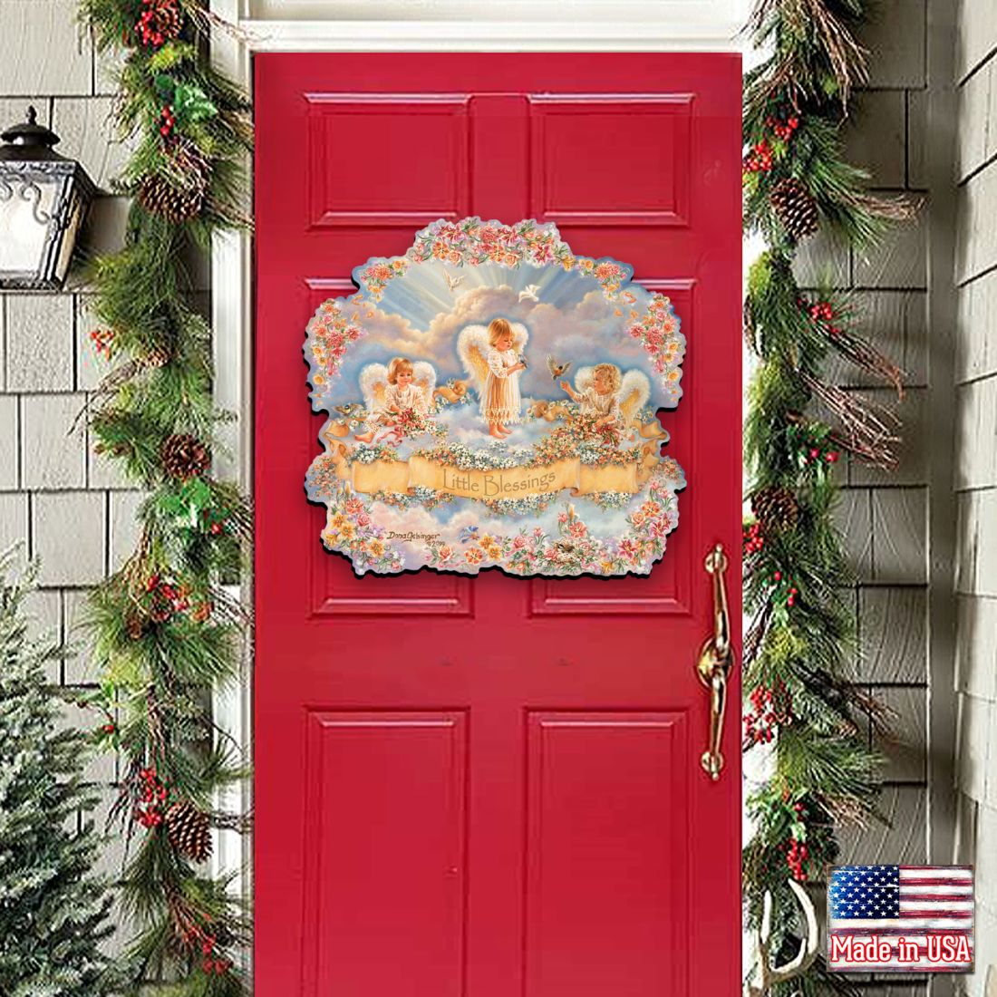 Decoración navideña para puerta de la Natividad "Pequeñas Bendiciones" de D. Gelsinger - 8461017H-0708