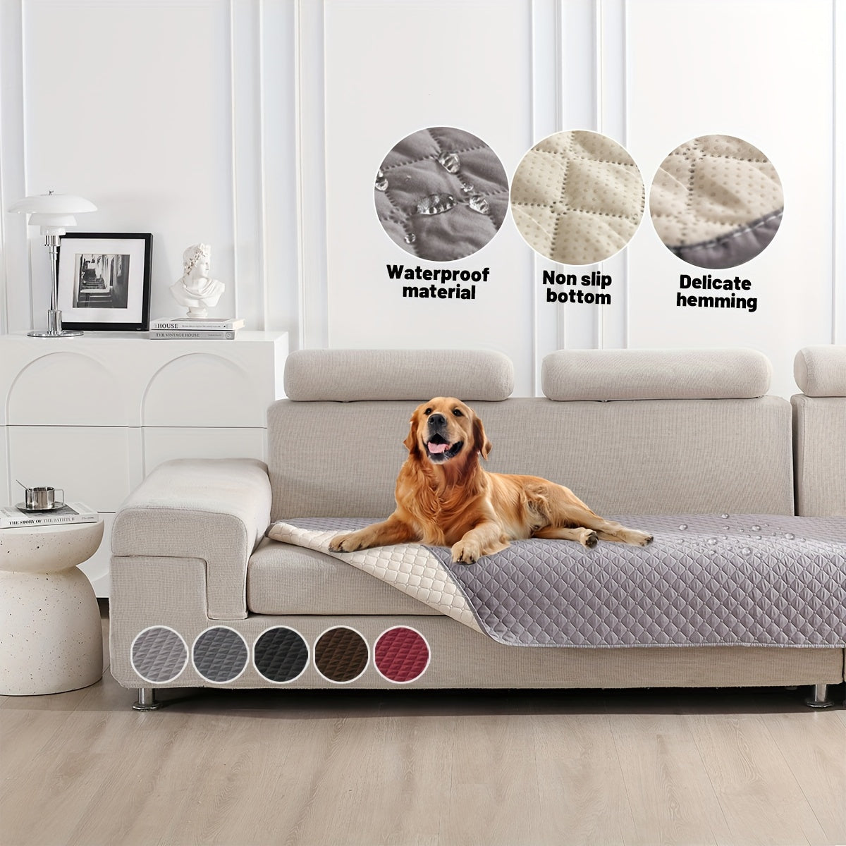 Waterproof & Non-Slip Dog Mattress Cover for Beds, Sofas, Cars | Super Soft Pet Blanket with Incontinence Protection | Machine Washable Furniture Protector Pad, Puppy Bedspread, Durable Dog Carpet
