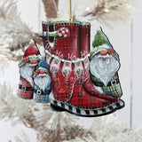 Hello Christmas Boots Wooden Ornaments by Jamie Mills-Price Christmas Decor - 8611062-1-MP