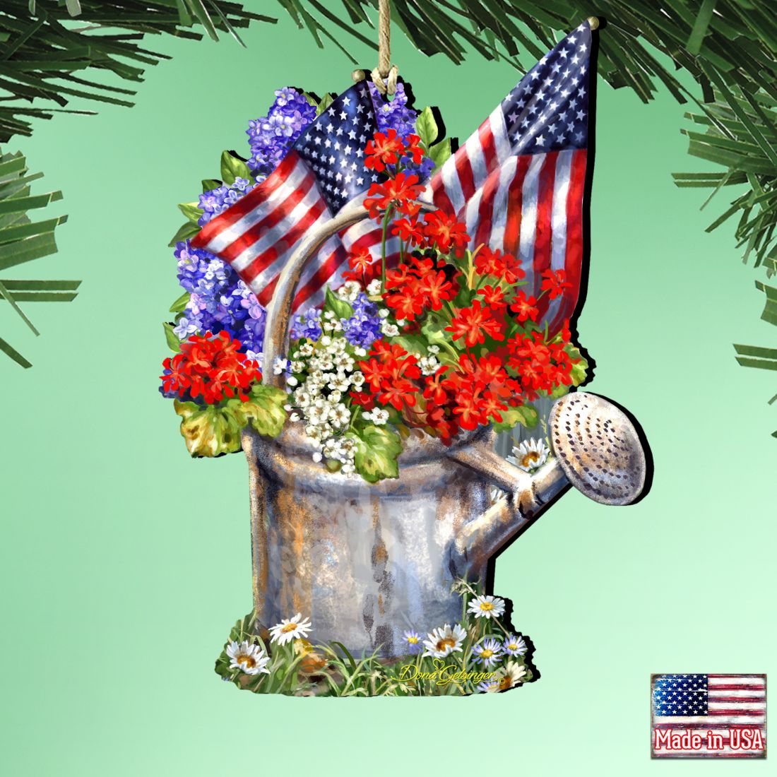 Celebrating the American Freedom Wooden Ornaments by Gelsinger - American Christmas Decor - 8161040-1711