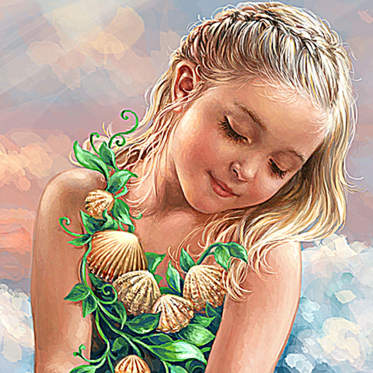 Arte mural costero de madera Princesa del Mar de D. Gelsinger - Decoración costera navideña - 95652B-1611