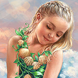 Arte mural costero de madera Princesa del Mar de D. Gelsinger - Decoración costera navideña - 95652B-1611