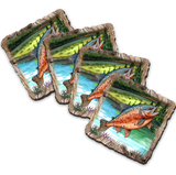 Juego de 4 posavasos de corcho de madera color salmón de Nature Wonders Coastal Nature Wildlife Decor - 95394C-S4