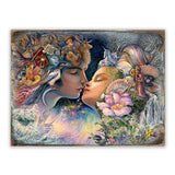 Arte de pared de madera "Preludio a un beso" de Josephine Wall - Decoración de fantasía - 852150-JW