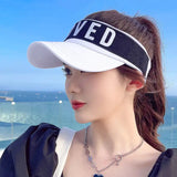 Sunlight Blocker For Summer Letter Without Top LOVED Korean - Lootquake