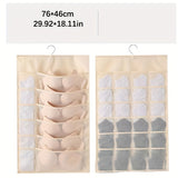 Sac de rangement pour sous-vêtements double face - Solution de rangement polyvalente pour lingerie et chaussettes, design compact et adapté aux voyages, avec fonction d'accrochage facile