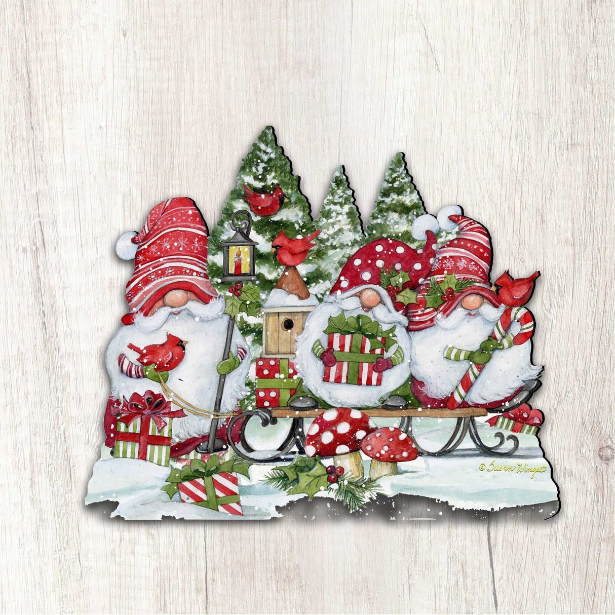 Christmas Gnome Holiday Door Decoration by Susan Winget - Christmas Decor - 8471109H-SW