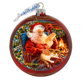 House Warming Santa Lg Glass Ornament in Red by Gelsinger - Christmas Decor - 73924R-DG