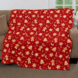 Couverture de Noël, bonhomme en pain d'épices rouge, plaid doux et chaud pour canapé, bureau, lit, camping, voyage, cadeau polyvalent pour toutes les saisons.