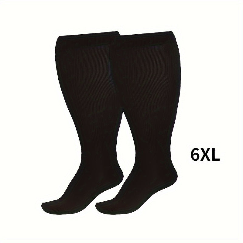 1 par de calcetines de compresión unisex de talla grande, hasta la rodilla, 20-30 mmHg, transpirables y circulantes, para pantorrillas, para mujer y hombre.