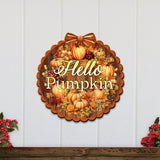 Letrero de bienvenida de Hello Pumpkin para puerta de entrada, decoración de madera para porche delantero de G. Debrekht, decoración de Acción de Gracias y Halloween - 933120H