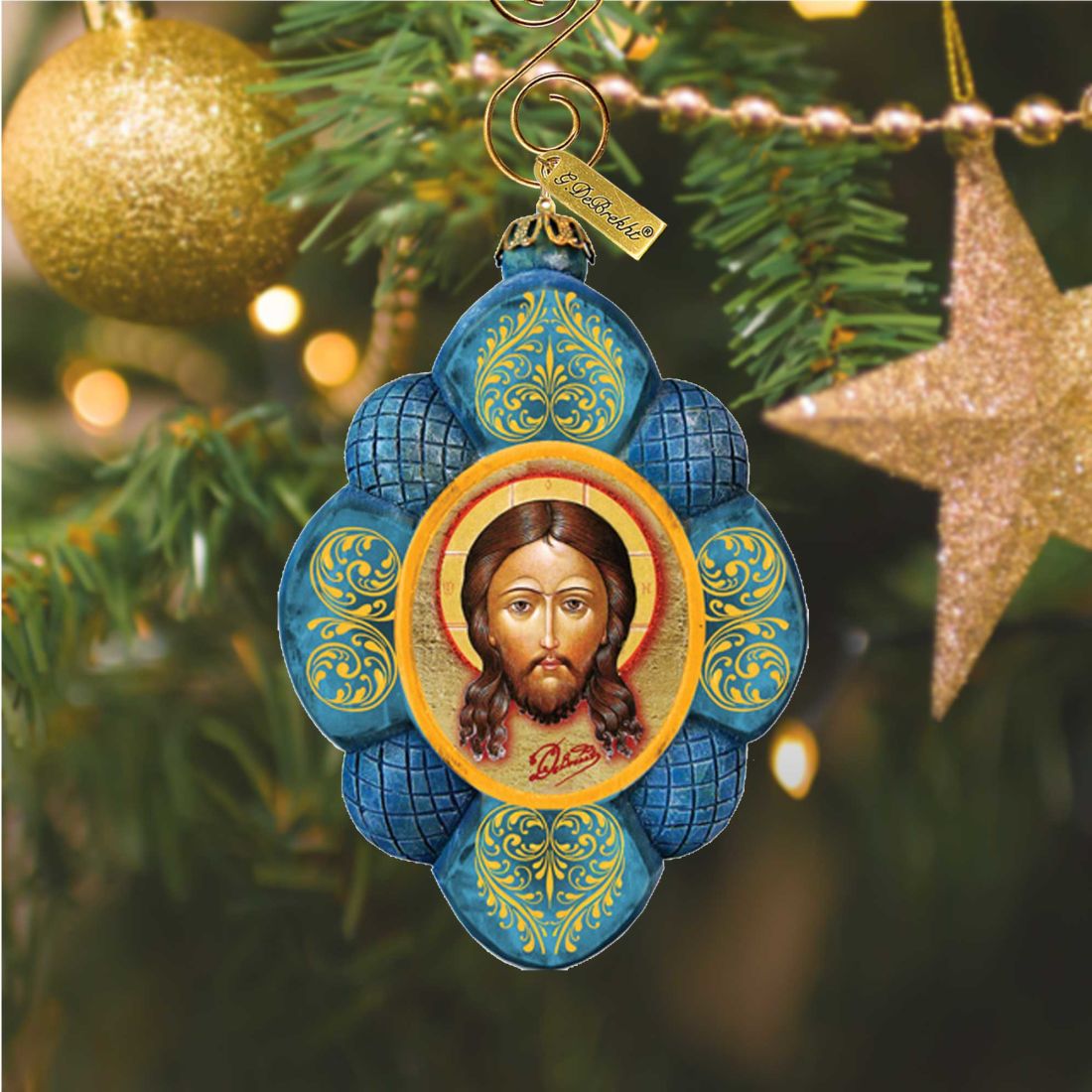 Jesus Sculpted Hand-Painted Christmas Ornament by G. DeBrekht - Nativity Holiday Decor - 610843