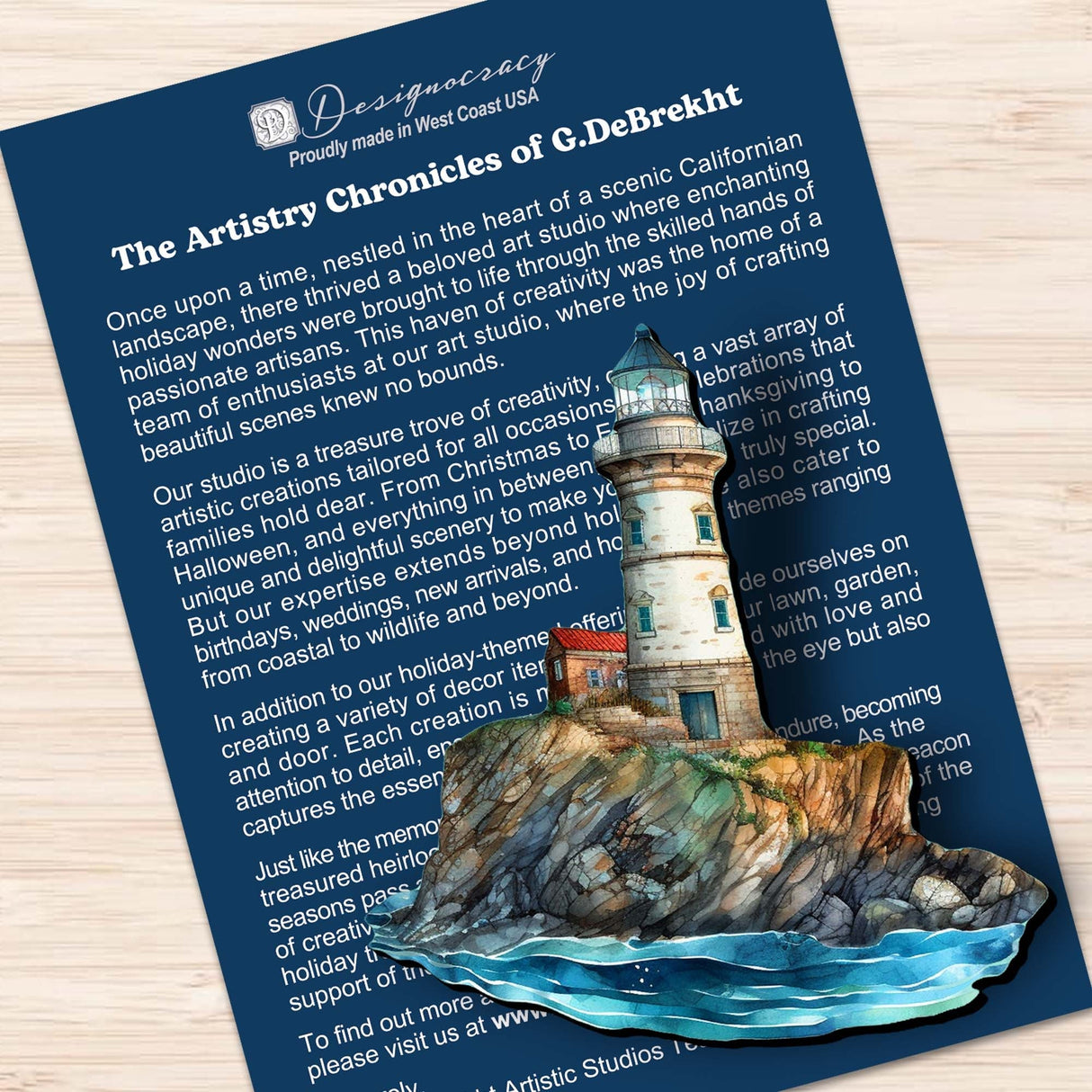 Lighthouse Decorative Wooden Clip-on Ornaments Set of 3 by G. Debrekht - Coastal Decor - 8091022C-S3