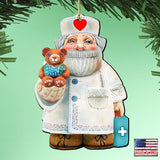 Teddy Bear Doctor Wooden Ornaments by G. DeBrekht - Christmas Santa Snowman Decor - 8151923