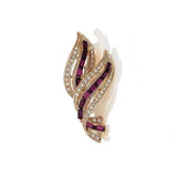 New Xiaoxiangfeng Diamond Studded Leaf Brooch - Lootquake