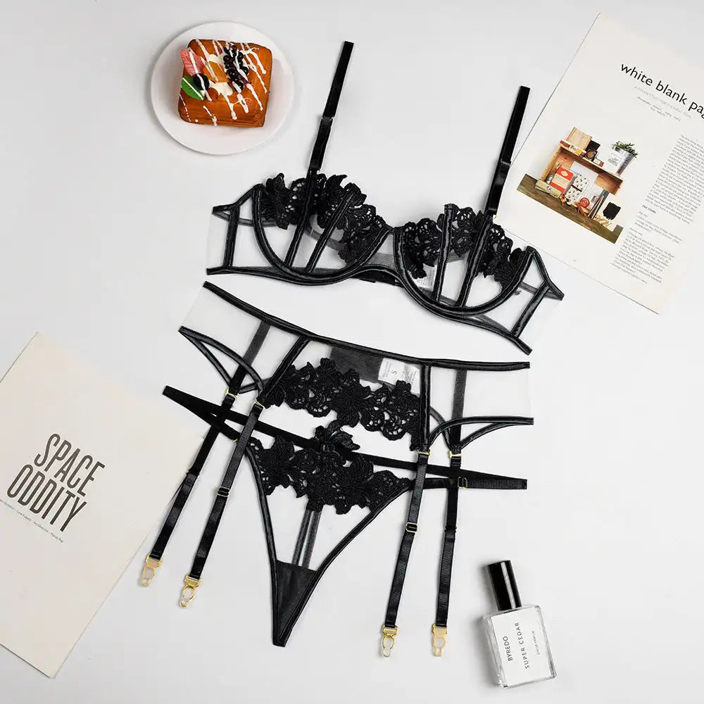 Sexy Thong Flower Embroidery Sexy Lingerie - Lootquake