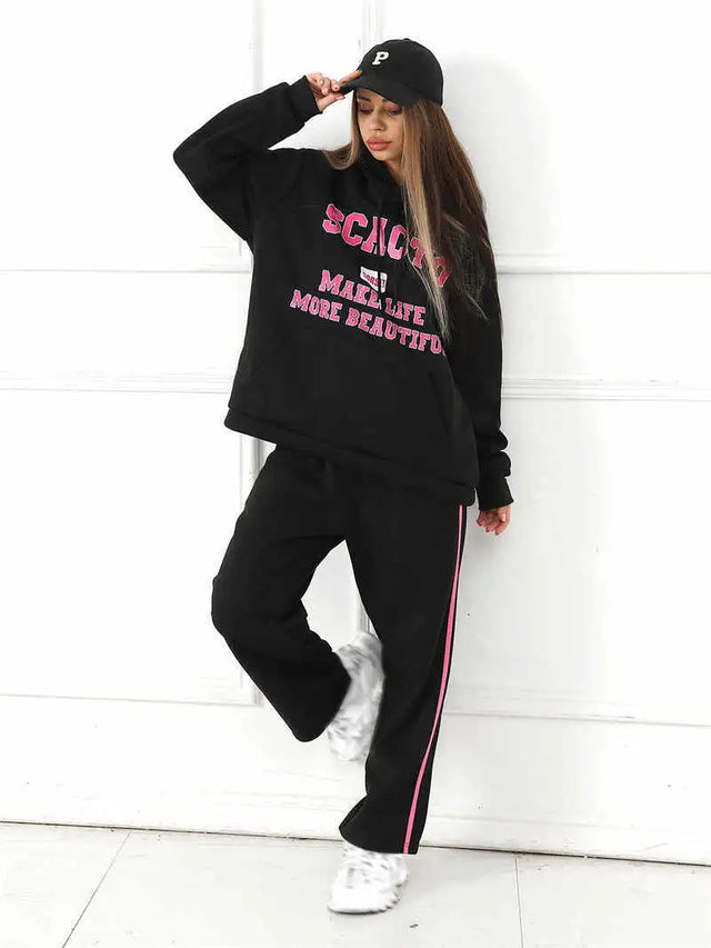 Women's Fashion Casual Printed Top Pants Set - Lootquake