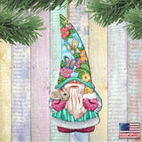 Spring Gnome Dwarf Wooden Ornaments by G. DeBrekht - Easter Spring Decor - 8611011