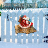 Decoración navideña para puerta con Papá Noel y pez dorado de G. DeBrekht - Decoración navideña con Papá Noel y muñeco de nieve - 8121635H