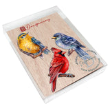 Adornos decorativos de madera con pájaros del bosque, juego de 3, de G. Debrekht - Decoración de vida silvestre - 8091005-S3