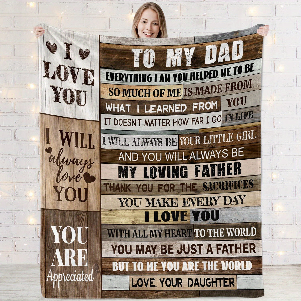 1 manta de regalo para papá de parte de su hija, regalo de cumpleaños para el Día del Padre, manta suave y acogedora para aire acondicionado, ideal para cama, sofá, oficina y hogar.