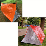 Tente d'abri d'urgence pour 2 personnes avec couverture isolante en polyéthylène : durable, coupe-vent et imperméable pour le camping et la préparation aux crises