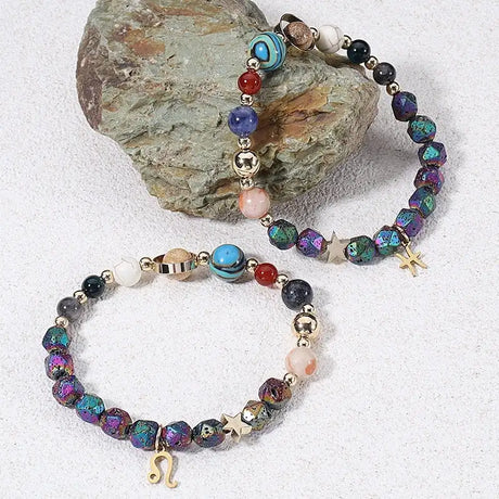 Natural Volcanic Rock Electroplating Twelve Constellations Bracelets - Lootquake
