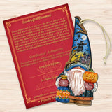 Fall Gnome Dwarf Wooden Ornaments by G. DeBrekht - Thanksgiving Halloween Decor - 8611016