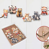 Forest Animals Decorative Wooden Clip-on Ornaments Set of 6 by G. Debrekht - Christmas Decor - 8090021C-S6