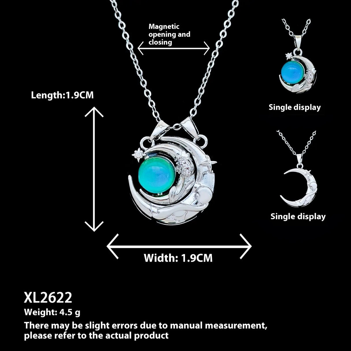 Collar de luna europeo y americano con nicho, accesorios de alta calidad que no se decoloran.