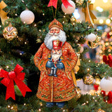 Santa's Holiday Nutcracker Wooden Ornaments by G. Debrekht - Christmas Santa Snowman Decor - 8691401