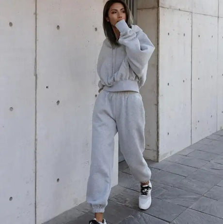 New Style Autumn And Winter Women's New Casual Hoodie Coat Sports Suit - Lootquake