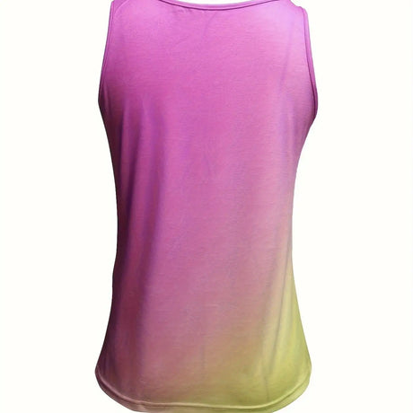 Ladies' Gradient Color Letter Printed Casual Versatile Fashion Vest - Lootquake