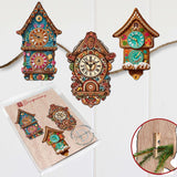 Miniature clock Decorative Wooden Clip-on Ornaments Set of 3 by G. Debrekht - Christmas Decor - 8091020C-S3