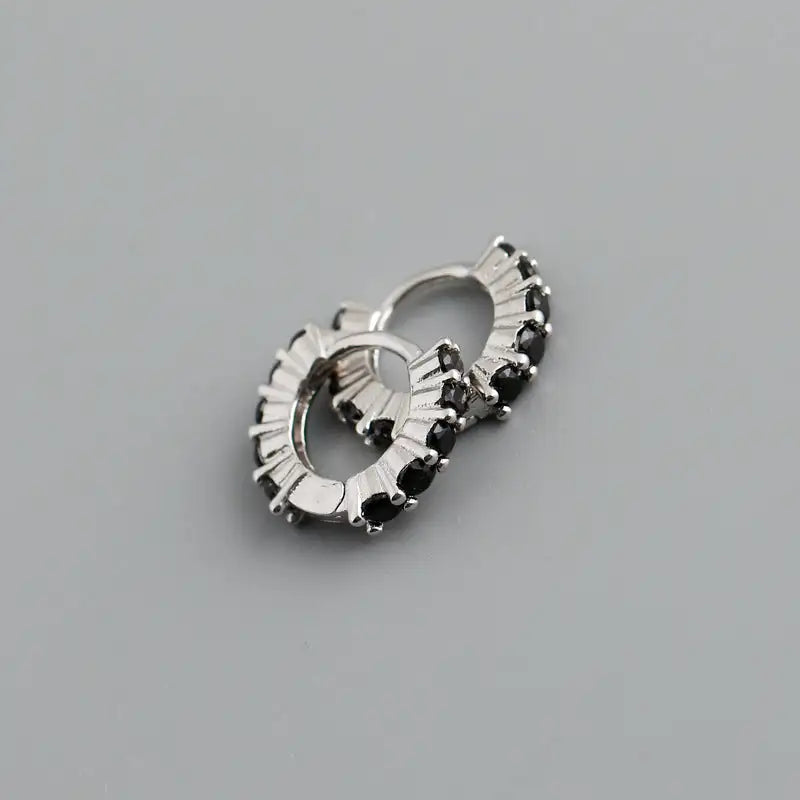 Circle-shaped Diamond Colorful Crystals Opal Zircon S925 Sterling Silver Earrings - Lootquake