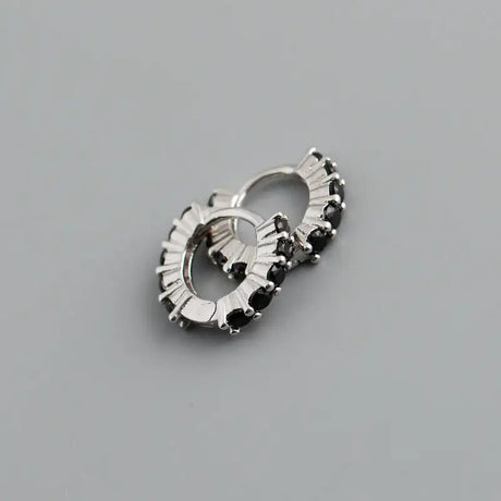 Circle-shaped Diamond Colorful Crystals Opal Zircon S925 Sterling Silver Earrings - Lootquake