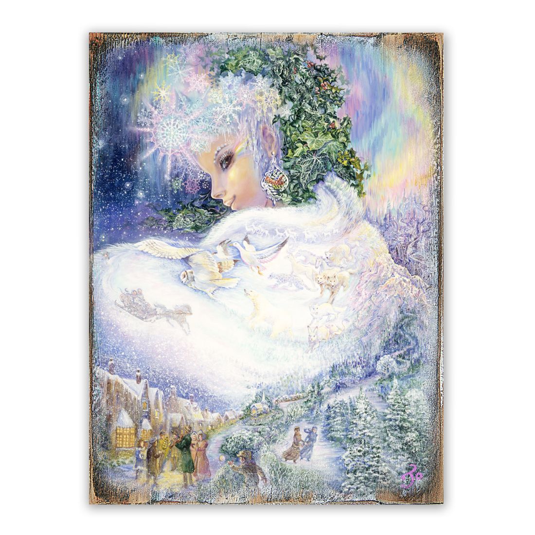 Arte mural de madera de fantasía de la Reina de las Nieves de Josephine Wall - Decoración de fantasía - 852143-JW