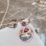 Rose Gold Zircon Ring Vintage Jewelry - Lootquake