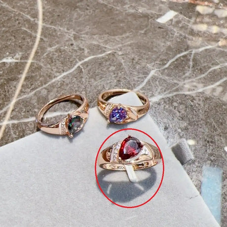 Rose Gold Zircon Ring Vintage Jewelry - Lootquake