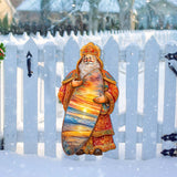 Decoración navideña para puerta con paseo en surf tropical de Papá Noel, de G. Debrekht - Decoración navideña de muñeco de nieve de Papá Noel - 8691413H