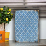 Arte mural rústico de madera azul con gráficos de G. DeBrekht - Decoración floral ornamental - 95003B