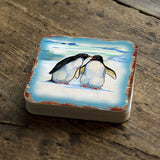 Penguins Wooden Cork Coasters Gift Set of 4 by Nature Wonders - Nature Wildlife Decor  - 95382C-S4