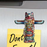 Juego de 6 imanes decorativos de madera "Espíritu del Tótem" de G. Debrekht - Decoración de vida silvestre - 8090117G-S6