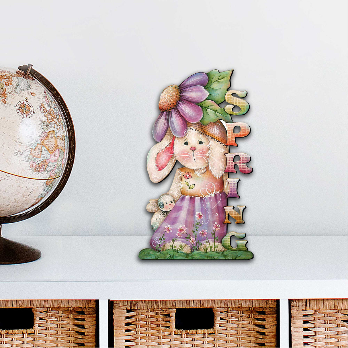 Bunny Decorative Easter Door Decor by Jamie Mills-Price - Easter Spring Decor - 8457604H