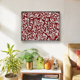 Arte mural rústico de madera con flores rojas de G. DeBrekht - Decoración floral ornamental - 95001B