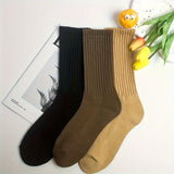 6 Pairs Solid Slouch spring Socks, Warm & Simple Calf Socks For Daily Use, Women's Stockings & Hosiery
